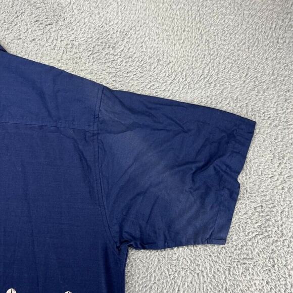 Vintage Motorcycle Shirt Men's Extra Large Blue Graphic All over Print Biker y2k - Picture 8 of 9